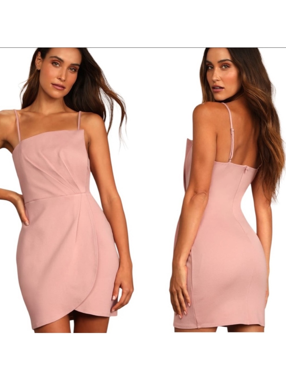 Lulus Drinks On Me Mauve Pink Pleated Bodycon Dress Formal Party Barbie Sexy XS